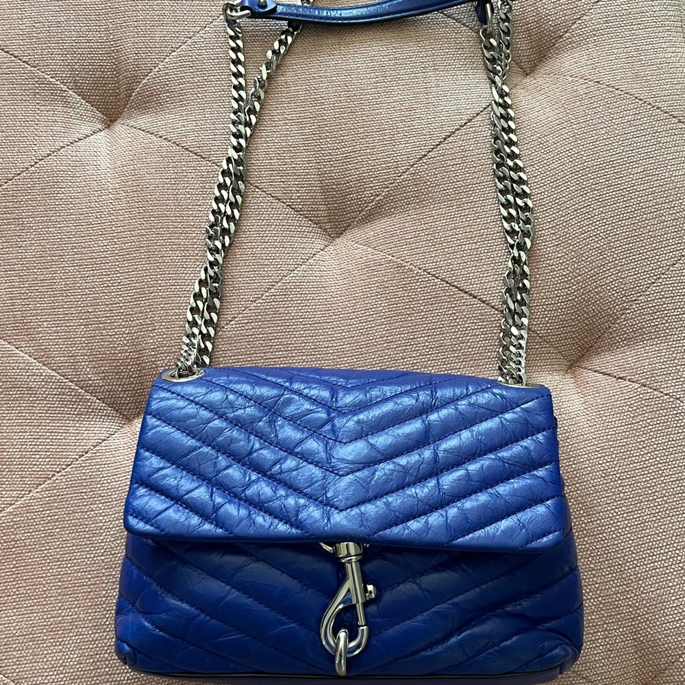 Rebecca Minkoff Shiny Blue Quilted Shoulder Bag